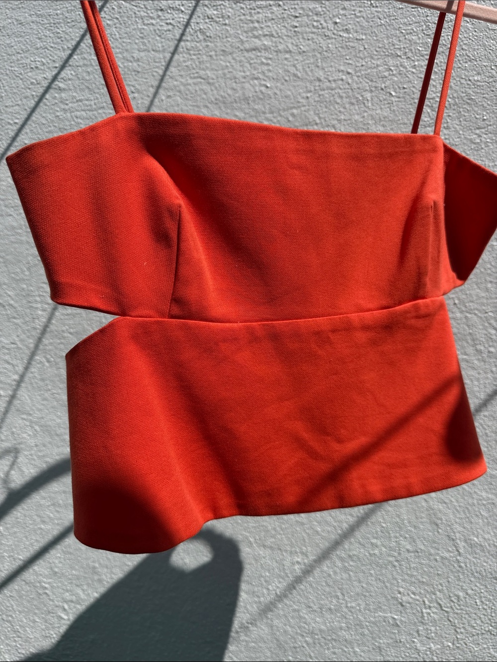 Zara Bright Orange Peplum Crop Top